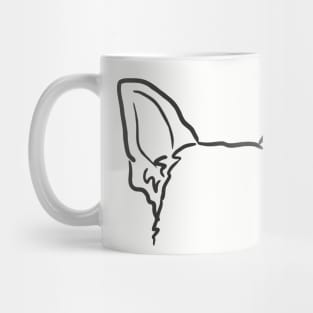 German Shepherd Ears, Dog Ears outline Mug